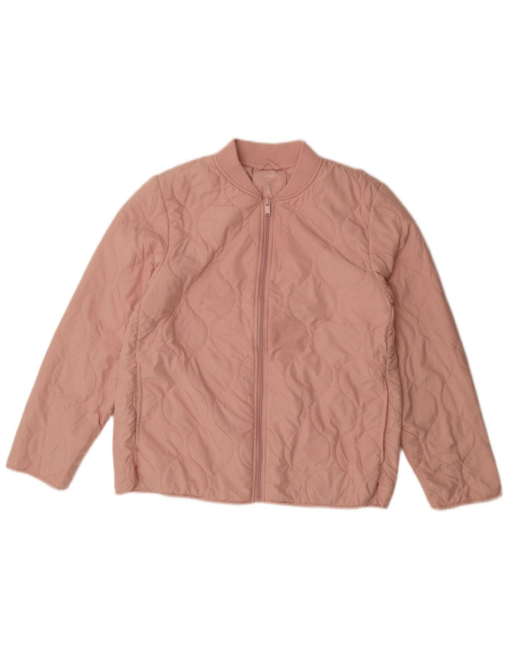 Giacca trapuntata da donna Marks & Spencer UK 12 poliestere rosa medio