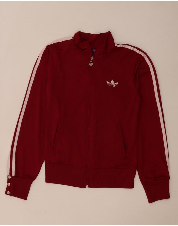 Giacca da ginnastica grafica da ragazzo Adidas 11-12 anni XL in cotone bordeaux