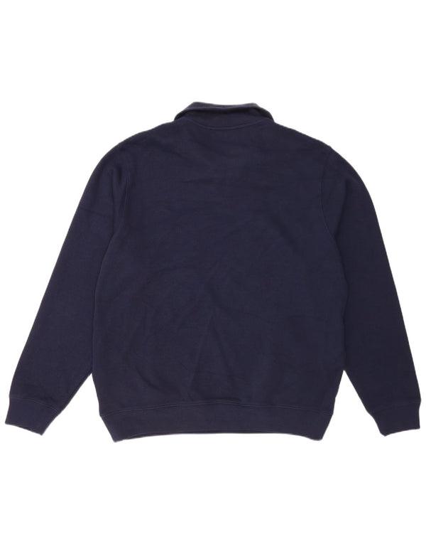 Maglione maglione da uomo con zip e collo Lacoste taglia 6 XL in cotone blu navy
