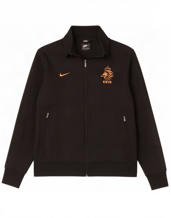 Giacca da tuta grafica Nike KNVB da uomo, grande, poliestere gessato nero