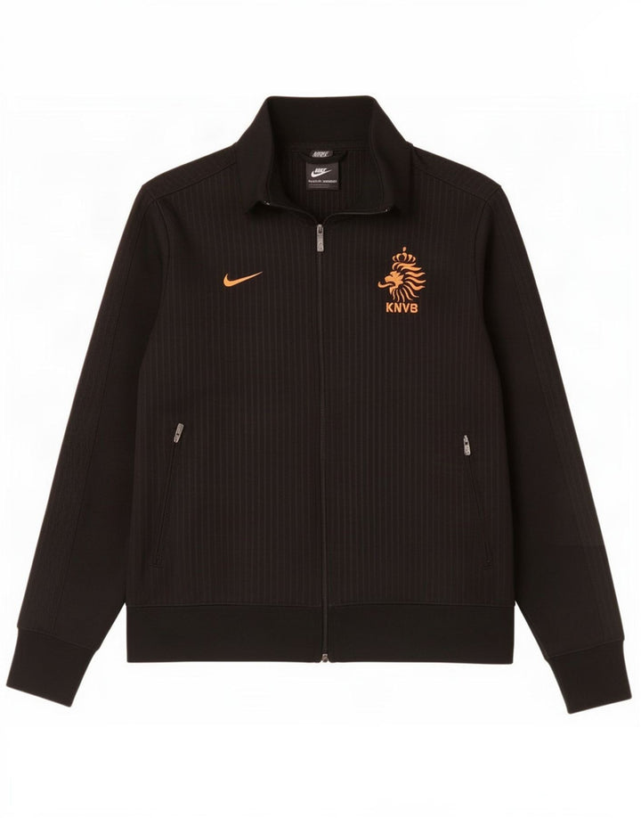 Giacca da tuta grafica Nike KNVB da uomo, grande, poliestere gessato nero