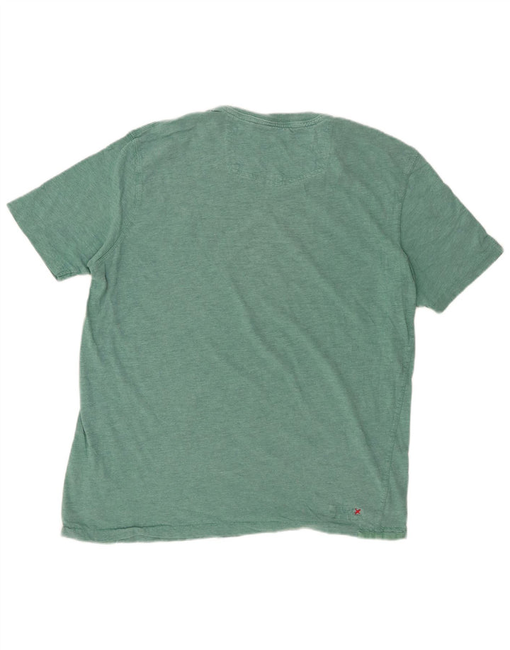 T-shirt da uomo FAT FACE Top in cotone chiazzato turchese medio