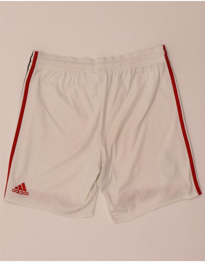 Pantaloncini sportivi Adidas da uomo AC Milan, grandi, in poliestere color block bianco