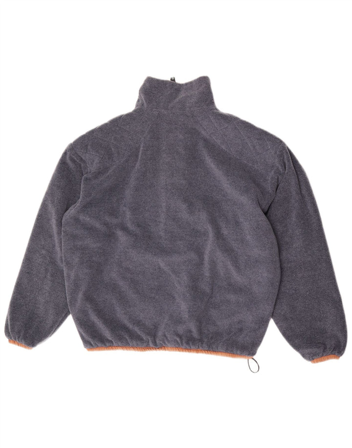 Giacca reversibile in pile oversize vintage da uomo piccola in poliammide marrone