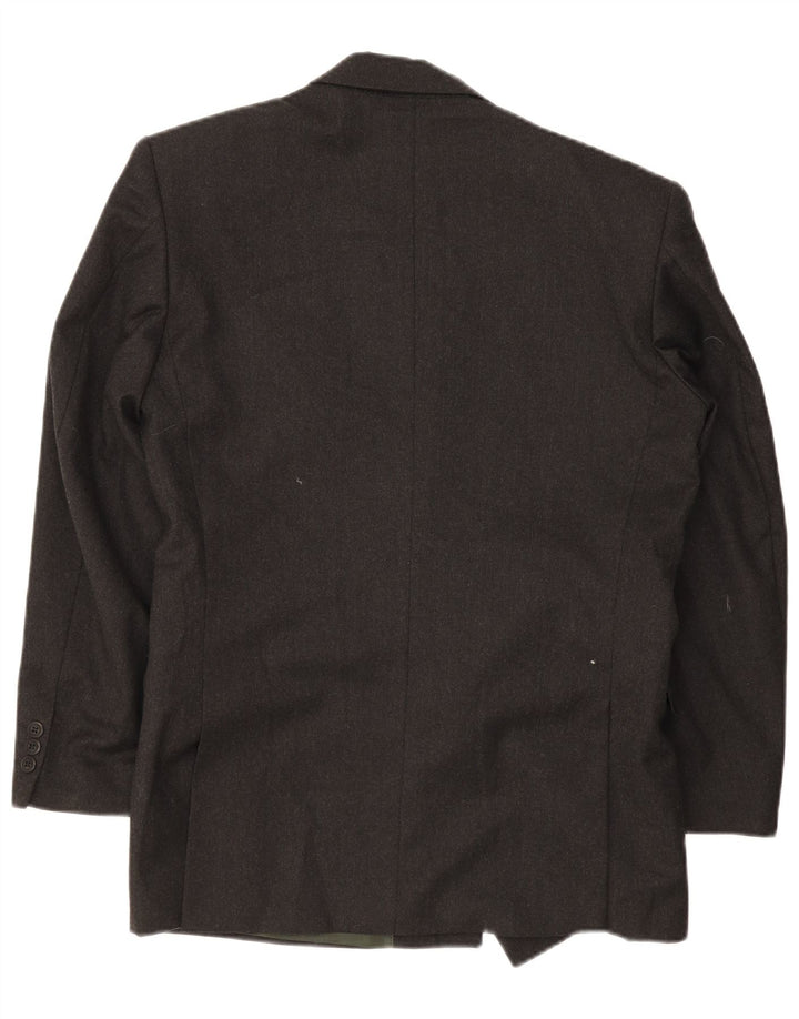Giacca blazer doppiopetto vintage da uomo IT 46 piccola in lana nera