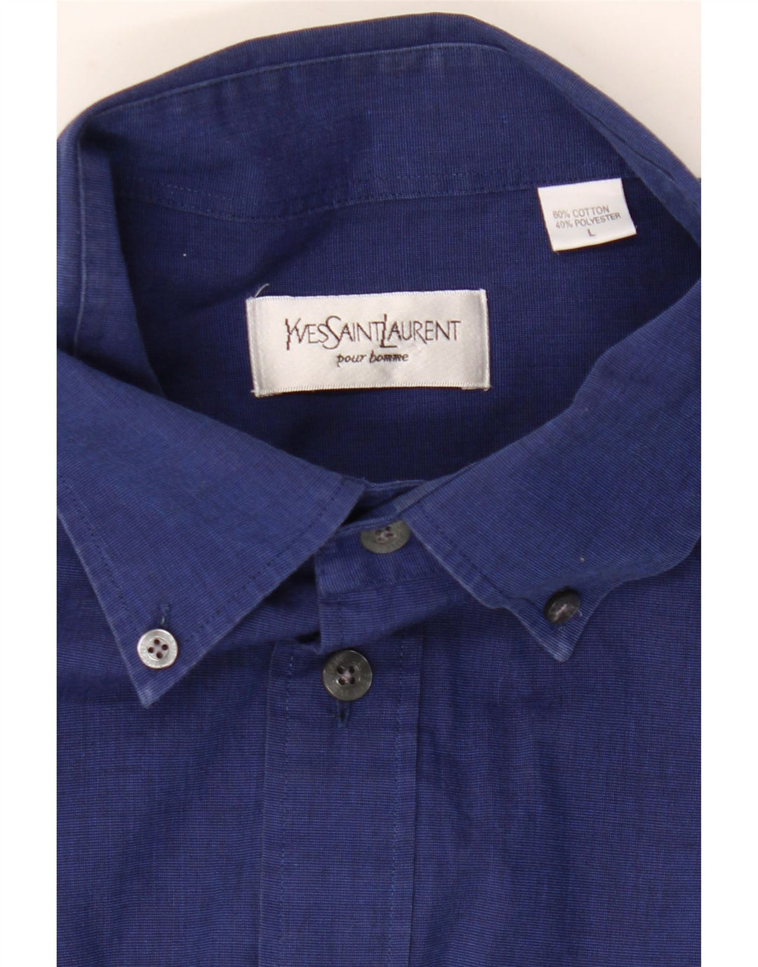 Camicia da uomo Yves Saint Laurent grande in cotone blu navy