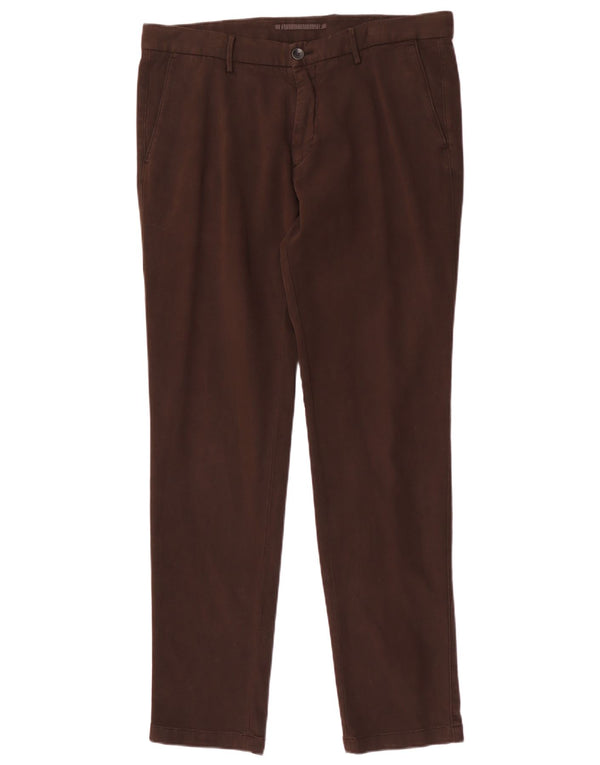Pantaloni chino slim fit da uomo Massimo Dutti EU 44 Large W34 L31 Cotone marrone