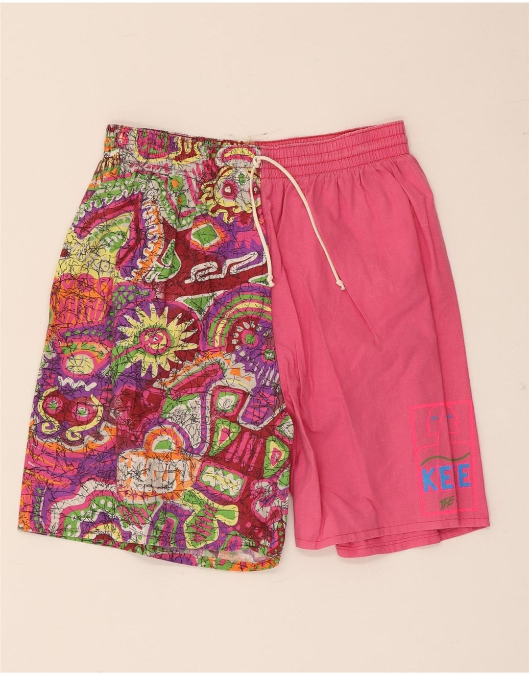 Pantaloncini da bagno vintage da uomo IT 48 piccoli in cotone rosa