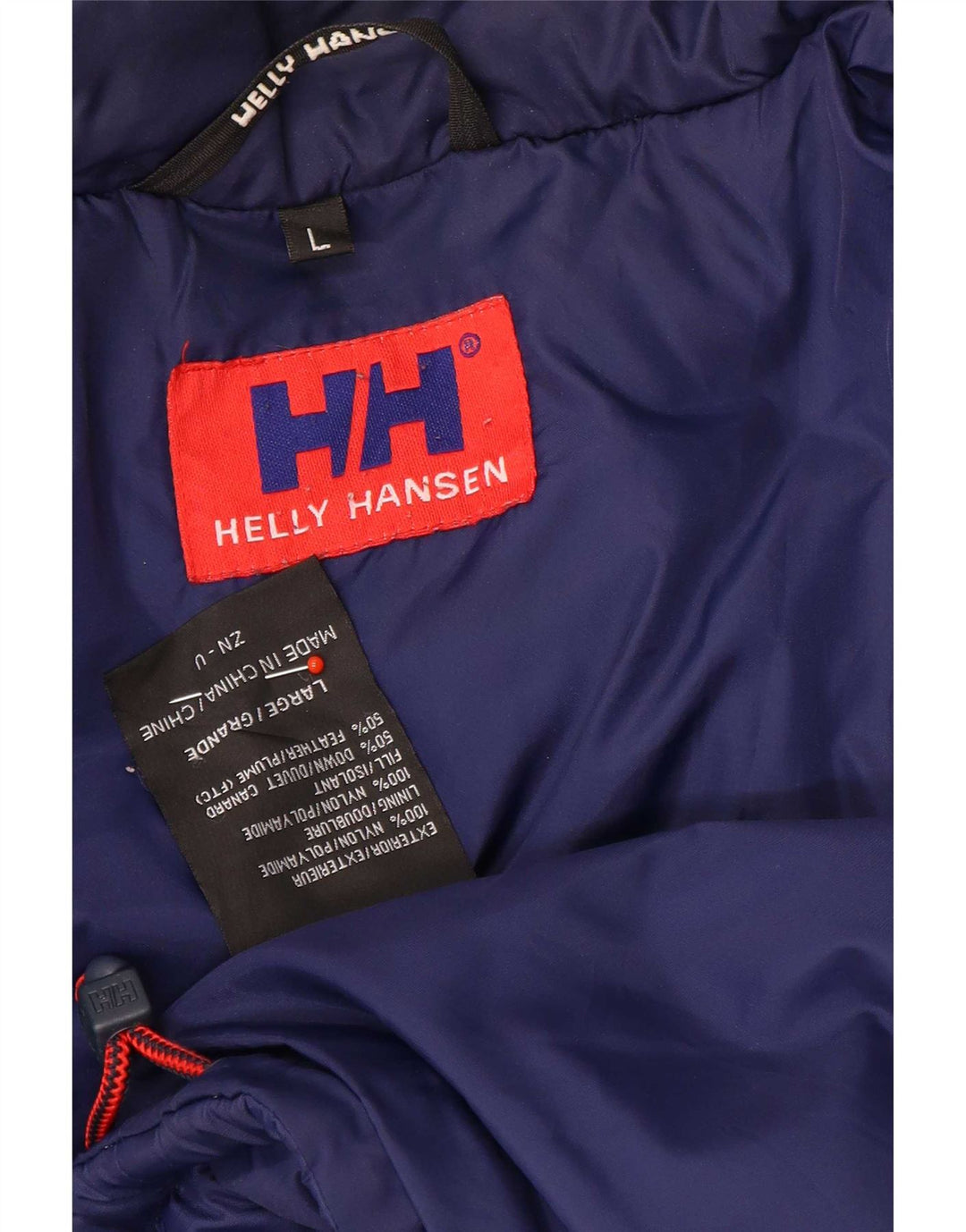Giacca imbottita grafica da uomo Helly Hansen UK 40 Large Blu Colourblock Nylon
