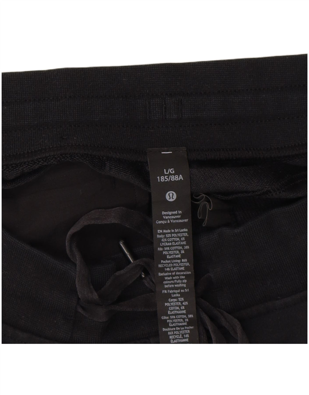 Lululemon Pantaloni da tuta da donna Joggers UK 14 Large Nero Cotone
