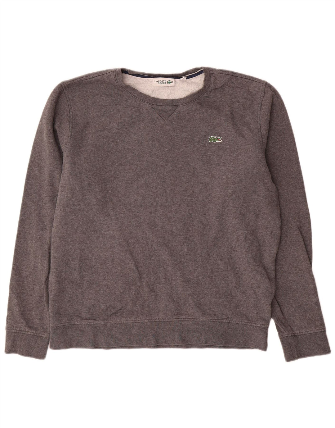 Felpa da uomo Lacoste maglione taglia 5 grande in cotone grigio