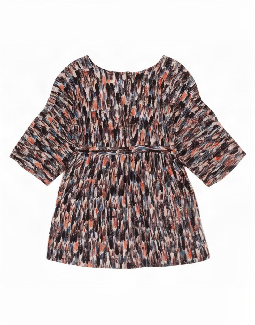Top tunica a maniche a 3/4 da donna con motivo astratto Zara UK 14 grande multicolore