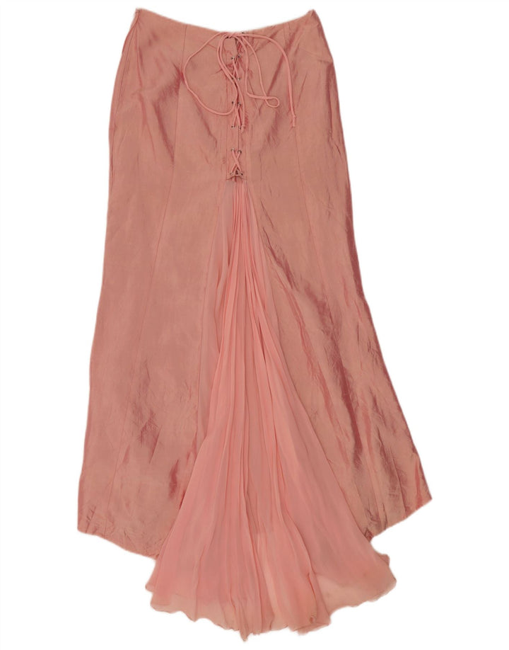 Gonna lunga asimmetrica da donna Luisa Spagnoli IT 42 media W28 rosa seta