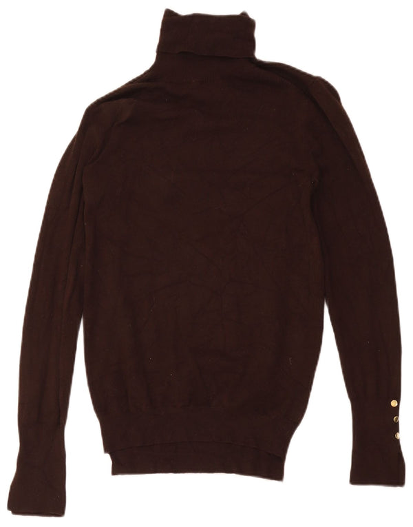 Maglione maglione a collo alto da donna Zara UK 12 Viscosa marrone medio