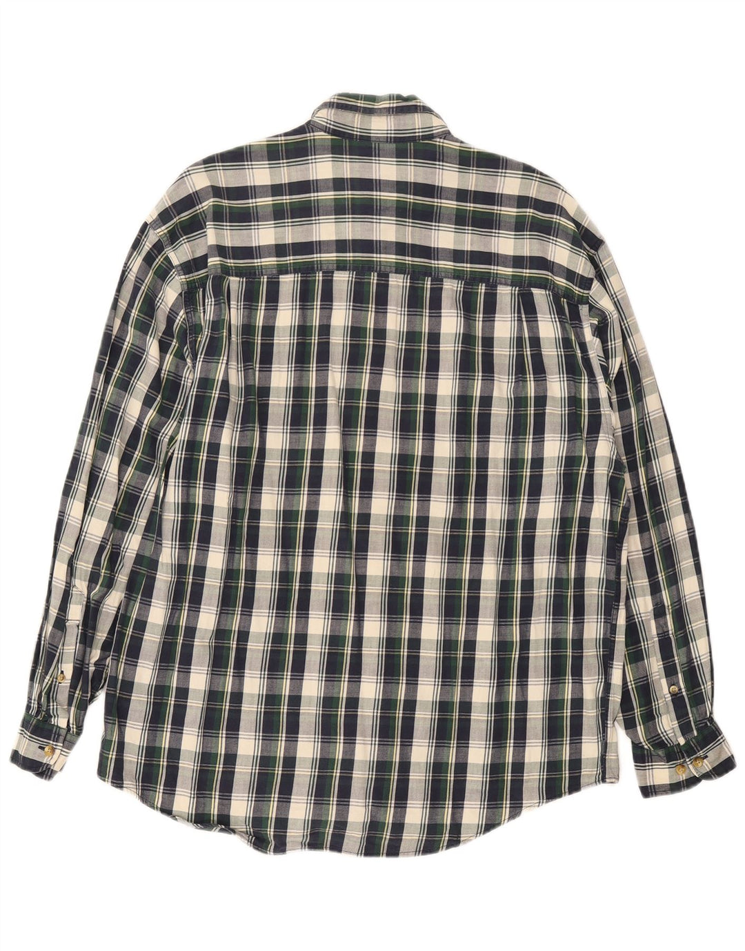 Eddie Bauer Camicia da uomo in flanella di cotone a quadri blu navy medio