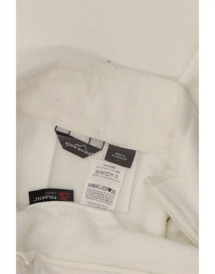 EDDIE BAUER Womens Polartec Tracksuit Top Jacket UK 16 Large White Cotton Vintage Eddie Bauer and Second-Hand Eddie Bauer from Messina Hembry 