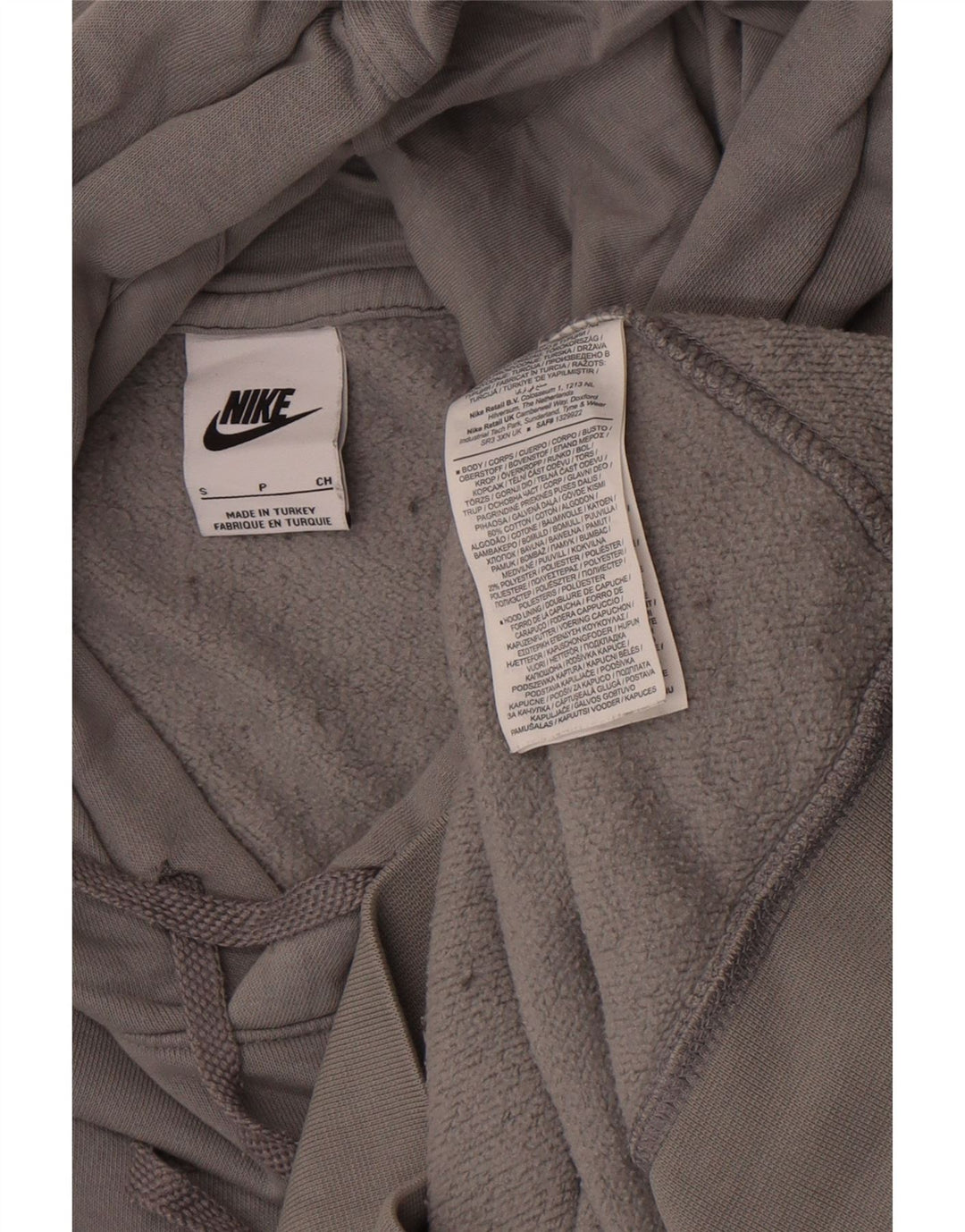 Felpa con cappuccio grafica Nike da uomo piccola in cotone grigio