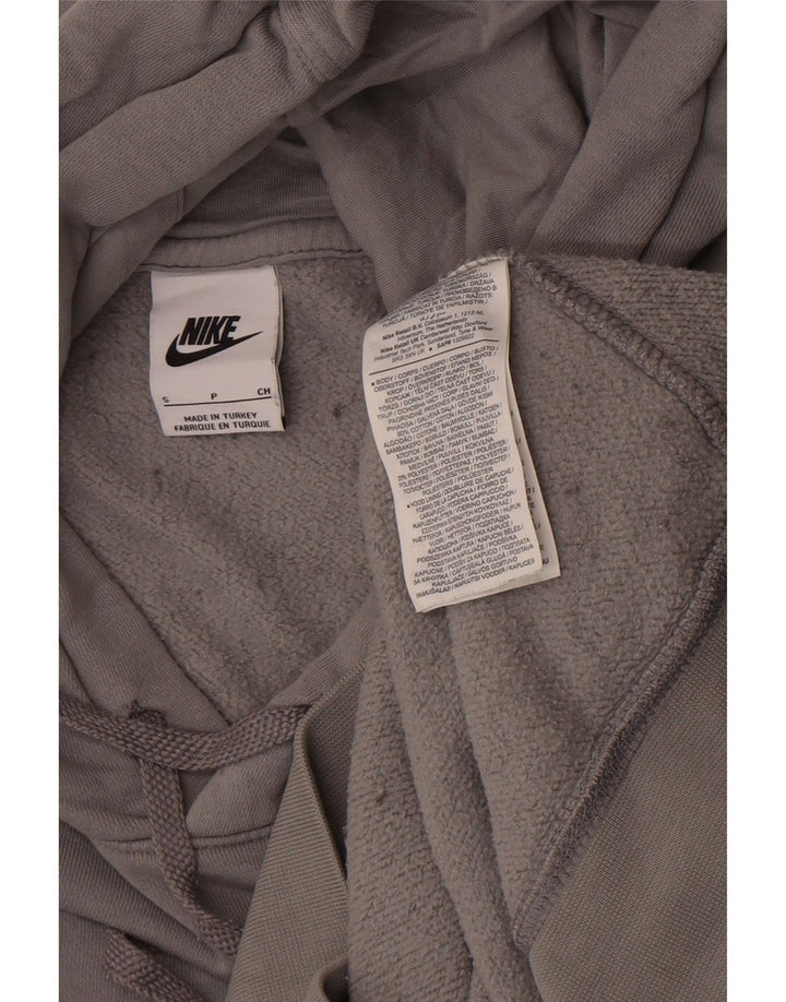 Felpa con cappuccio grafica Nike da uomo piccola in cotone grigio