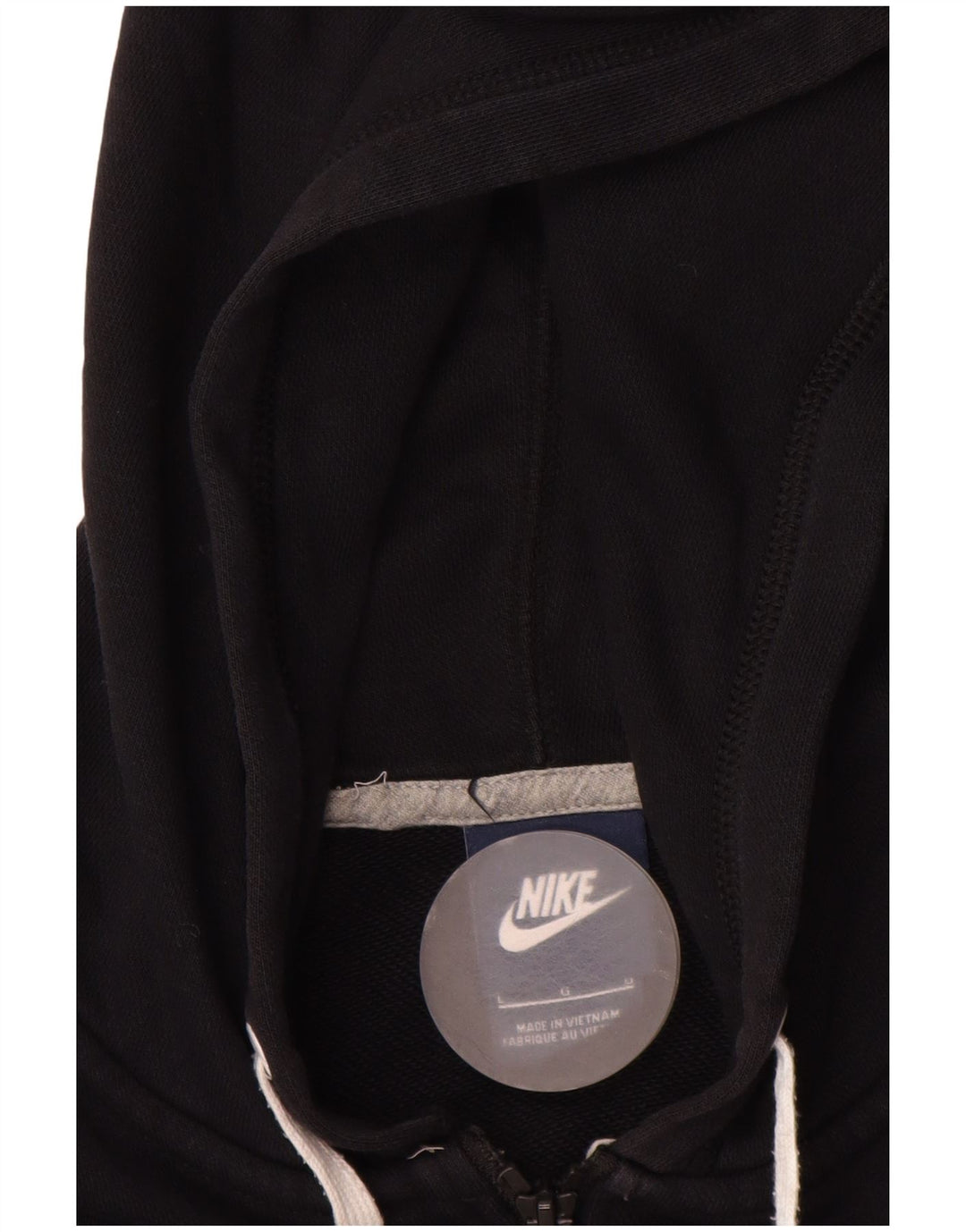 Maglione con cappuccio e zip da donna NIKE UK 16 grande cotone nero