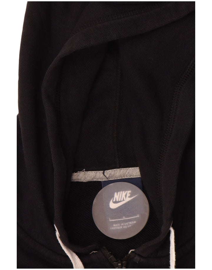 Maglione con cappuccio e zip da donna NIKE UK 16 grande cotone nero
