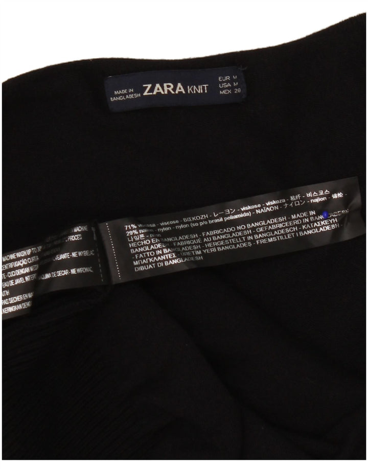 Maglione cardigan aperto da donna Zara UK 14 viscosa nera media
