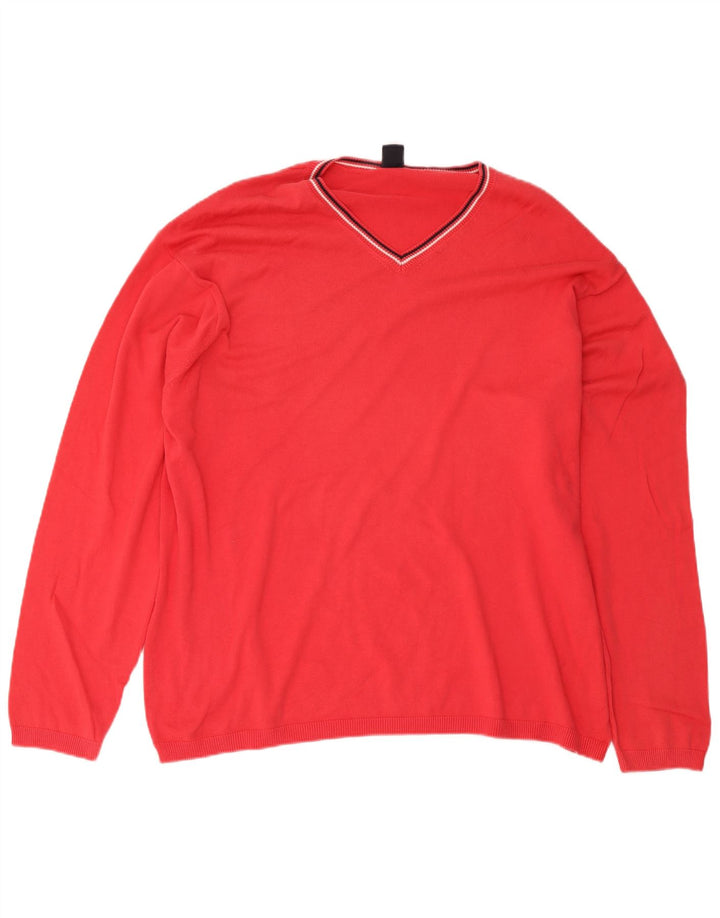 Maglione Gap da uomo con scollo a V XL in cotone rosso