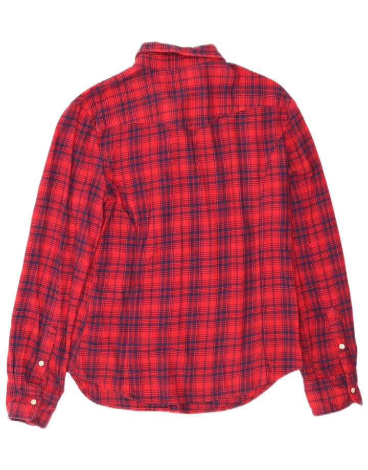 Camicia in flanella da donna Levi's UK 14 cotone a quadri rossi grandi