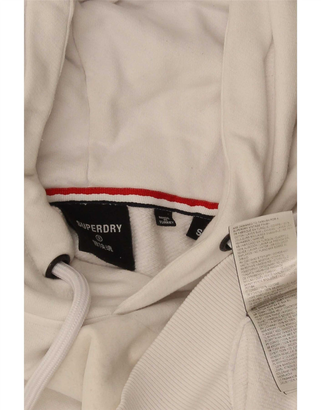 Maglione con cappuccio grafico da uomo Superdry piccolo in cotone bianco