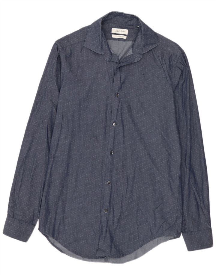 CALVIN KLEIN Camicia slim fit da uomo blu navy medio maculato
