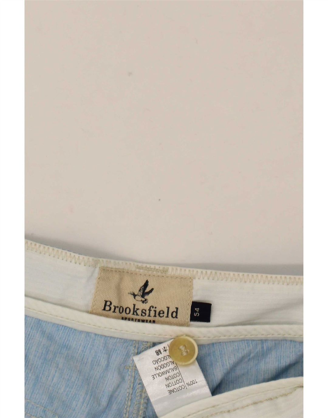 Pantaloncini chino da uomo Brooksfield W36 grandi in cotone blu