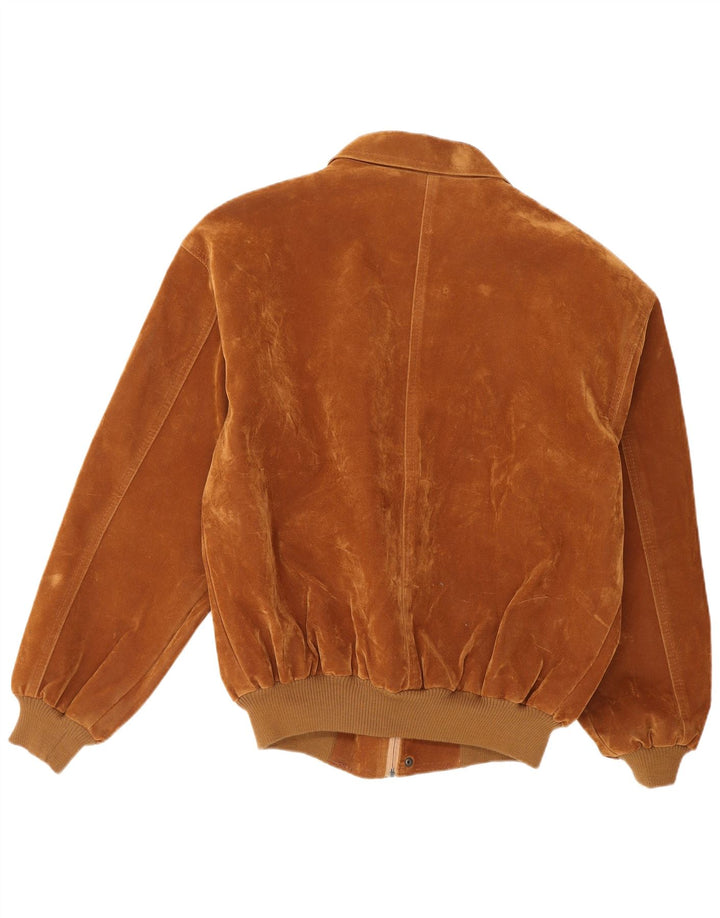 Giubbotto bomber vintage da uomo UK 40 grande poliestere marrone