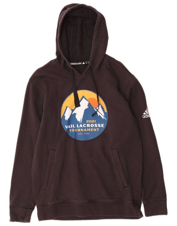 Felpa con cappuccio grafica da uomo Adidas Medium nera