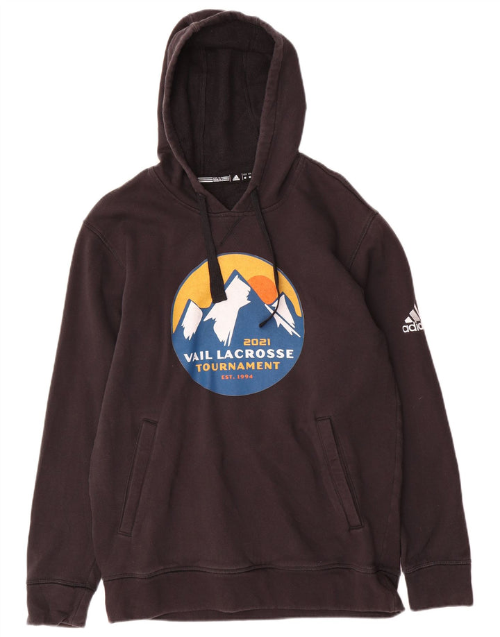 Felpa con cappuccio grafica da uomo Adidas Medium nera
