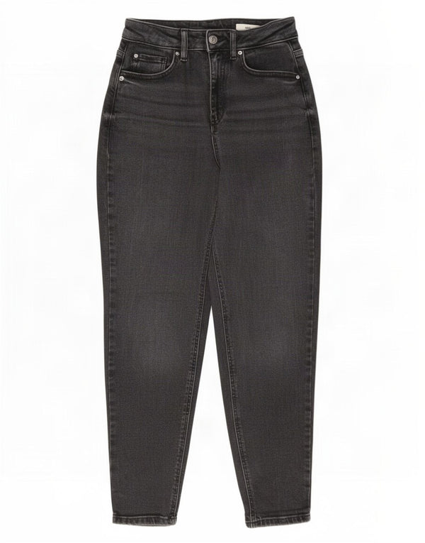Jeans affusolati mamma Marks & Spencer da donna UK 8 piccoli W27 L27 cotone nero