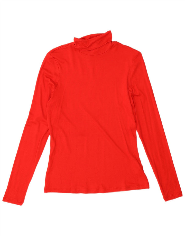 Marks & Spencer - Top da donna a vestibilità regolare, manica lunga, UK 10, piccola, viscosa rossa