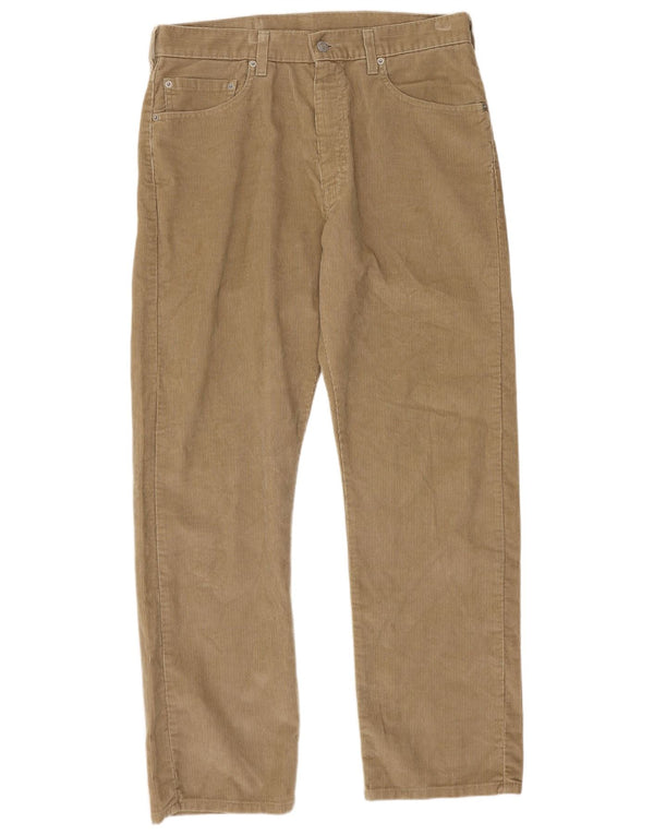 Levi's Uomo 505 Regular Fit Pantaloni di velluto a coste dritti W34 L30 Cotone Beige
