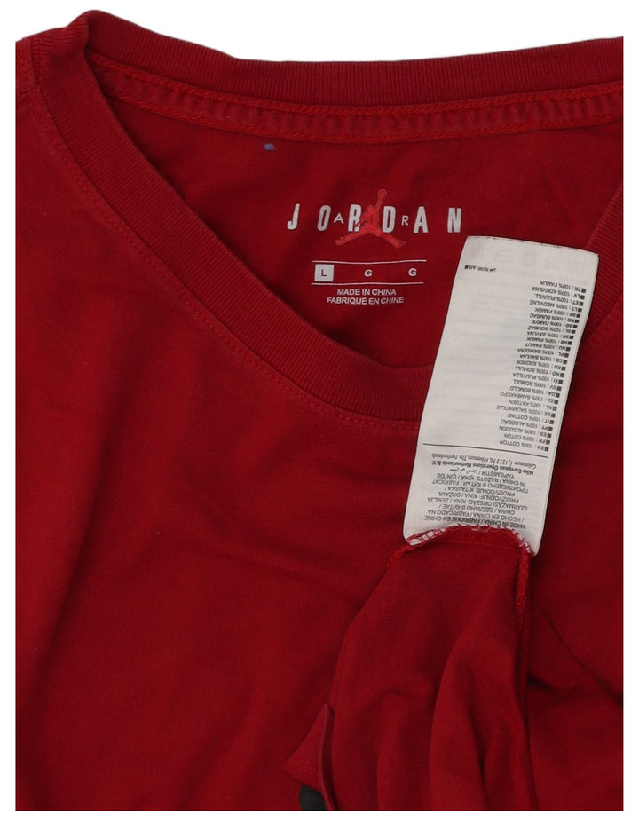 T-shirt grafica da uomo Jordan Top grande in cotone rosso