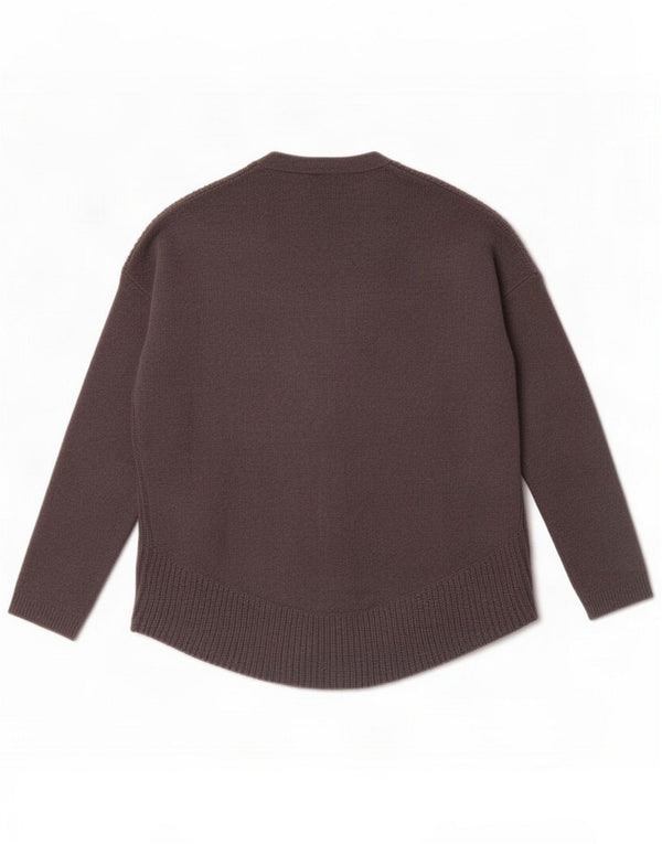 Massimo Dutti Maglione cardigan oversize da donna UK 10 piccolo grigio lana