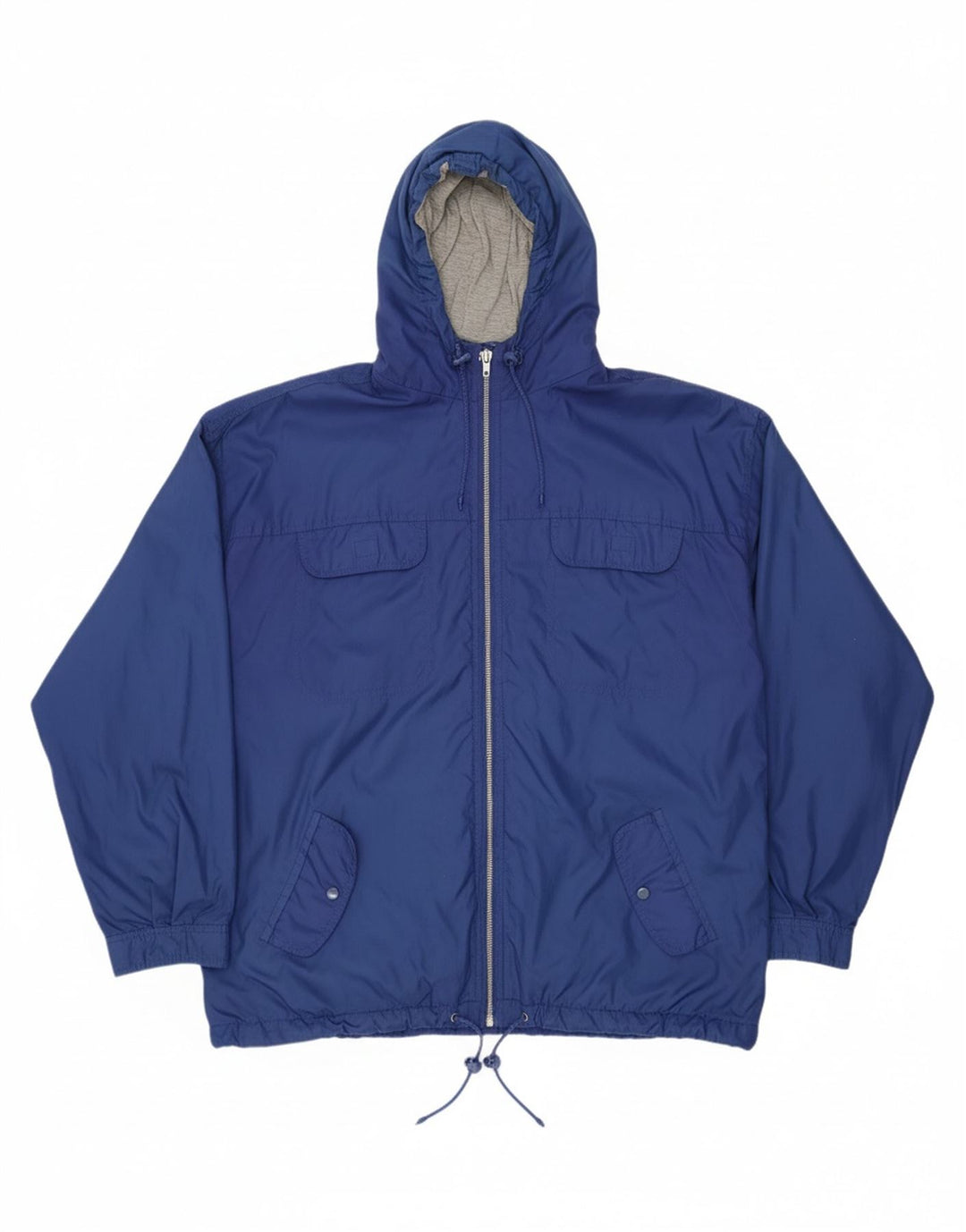 BERTO LUCCI Mens Loose Fit Hooded Rain Jacket UK 38 Medium Blue Polyamide