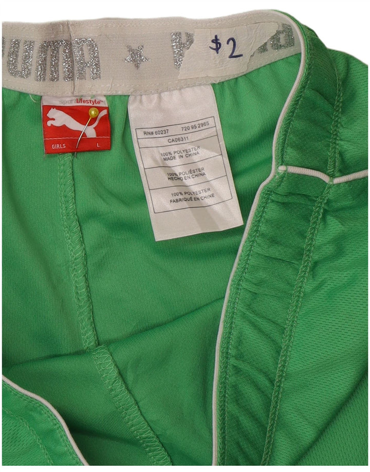 Pantaloncini sportivi Puma per ragazze 11-12 anni Large Verde Poliestere