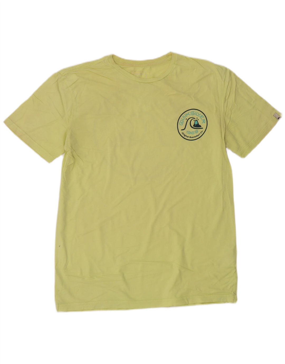 QUIKSILVER T-shirt grafica da uomo con vestibilità regolare, top in cotone giallo medio