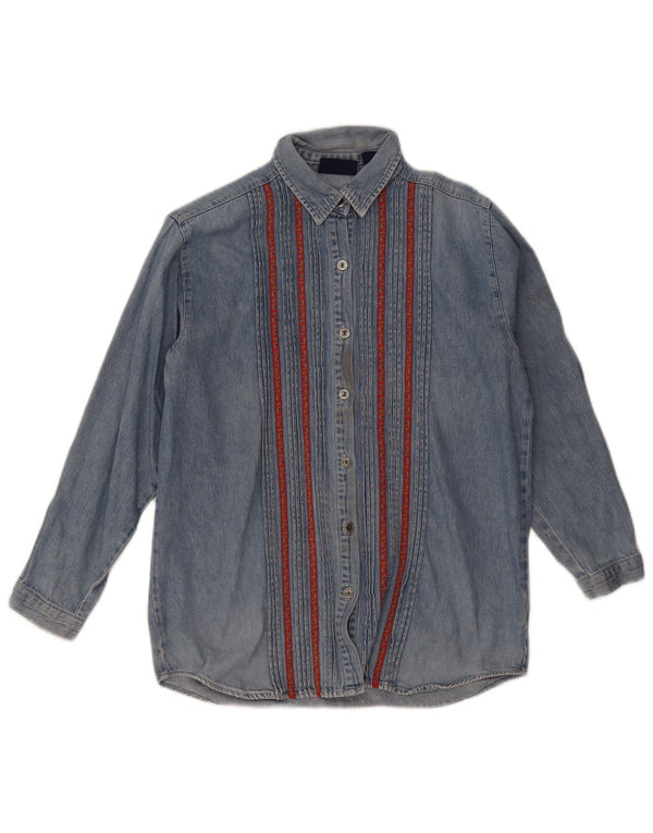 Gap Camicia in denim da donna UK 18 XL Cotone a righe blu