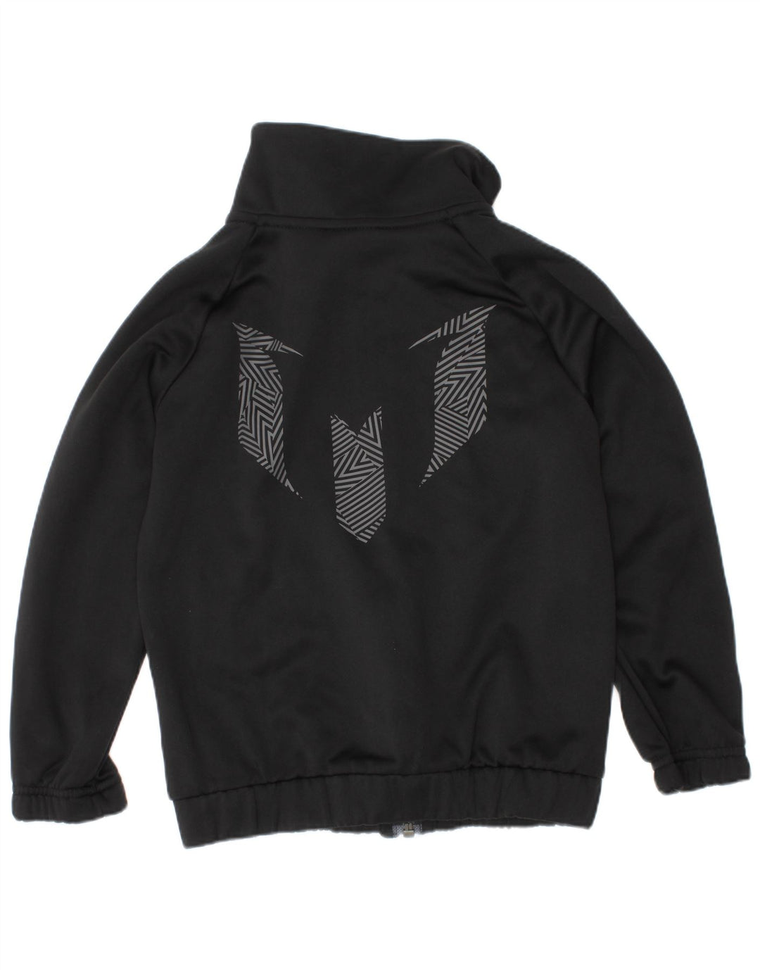 Giacca da ginnastica grafica da ragazzo Adidas 5-6 anni nera geometrica