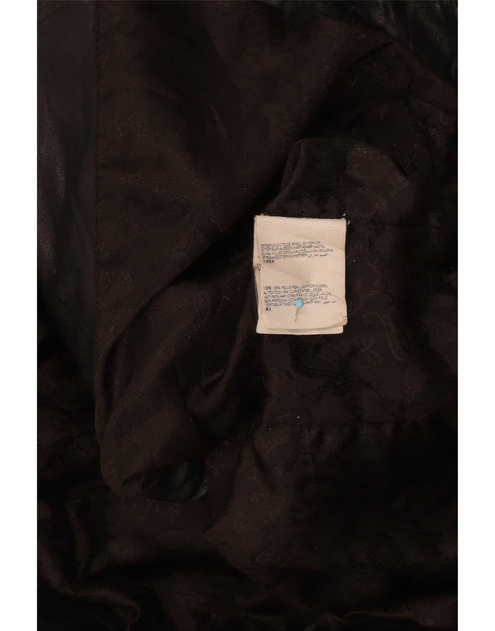Giacca da motociclista in pelle da donna BVS EU 48 2XL Nera