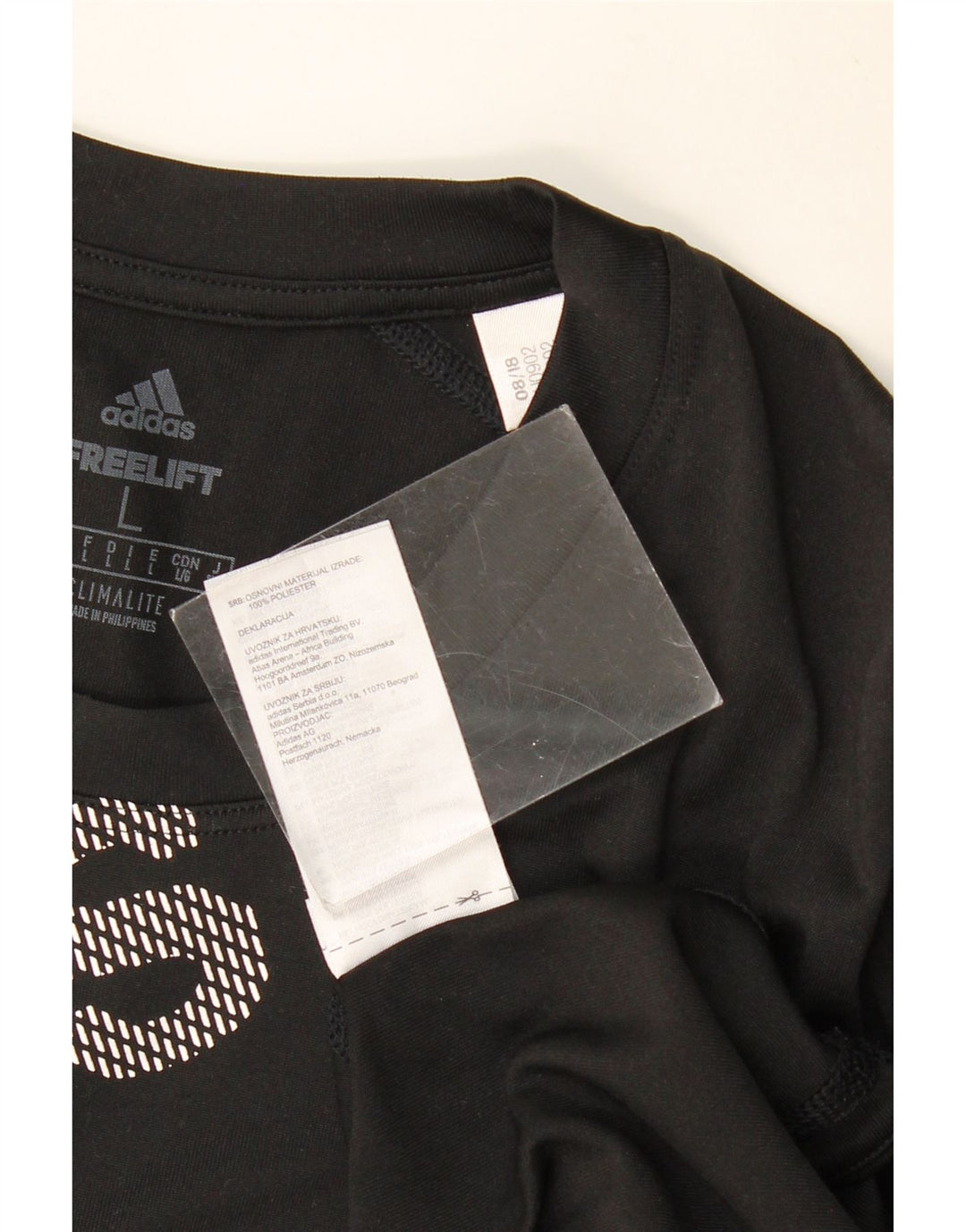 T-shirt grafica ADIDAS da uomo Climalite, grande, in poliestere nero