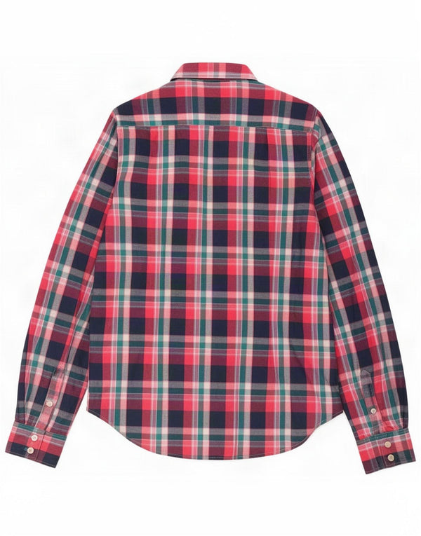 Jack Wills Womens Classic Fit Shirt UK 14 Large Pink Plaid Cotton