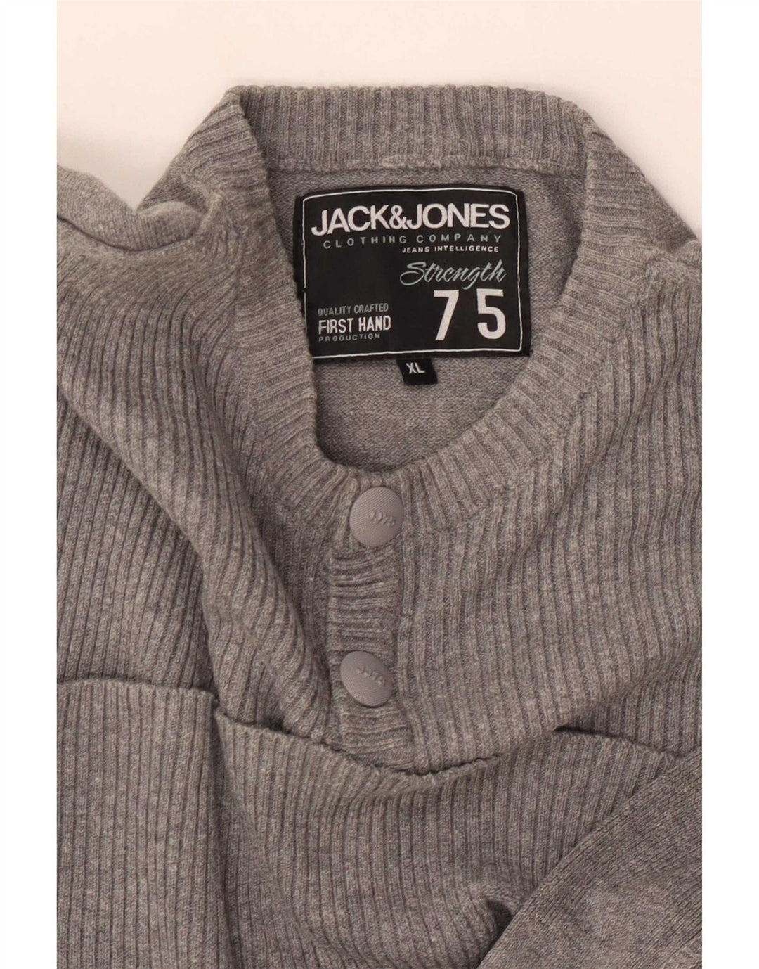 Jack & Jones Maglione da uomo con collo a bottoni XL Grigio