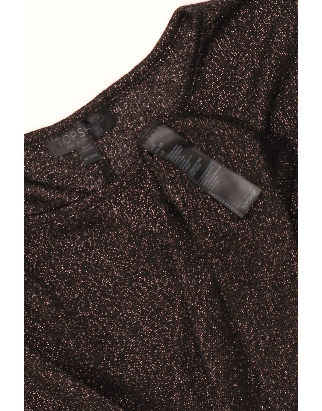 Topshop T-shirt oversize da donna Top UK 8 Small Poliestere chiazzato nero