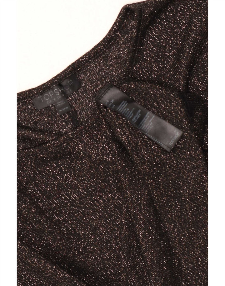 Topshop T-shirt oversize da donna Top UK 8 Small Poliestere chiazzato nero