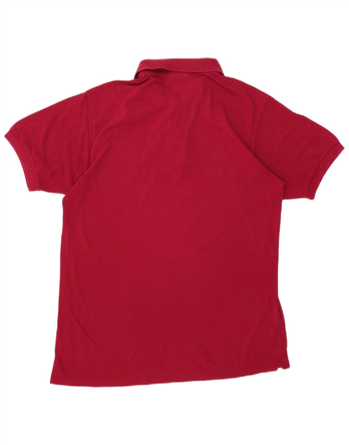 Polo da uomo Lacoste taglia 4 in cotone bordeaux medio